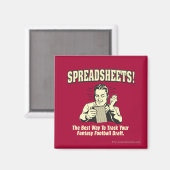 スプレッドシート：サッカーのファンタジーを追跡荷車を引く マグネット (正面/裏面)