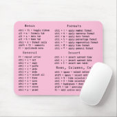 スプレッドシートOfficeキーボードショートカットピンク マウスパッド (マウス)