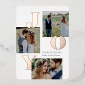 スプレッドジョイフォイルホリデーカード編集可能カラー 箔招待状 (正面)