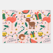 スプレッドホリデージョイと私たちのフェスティバルピンク ラッピングペーパーシート (正面)