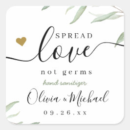 スプレッドラブハンドサニタイザグリーンリー結婚式の引き出物 スクエアシール