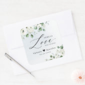 スプレッドラブハンドサニタイザグリーンリー結婚式の引き出物 スクエアシール (封筒)