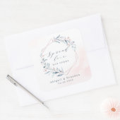 スプレッドラブバラ金ゴールドダスティブルーグリーン結婚ズ スクエアシール (封筒)