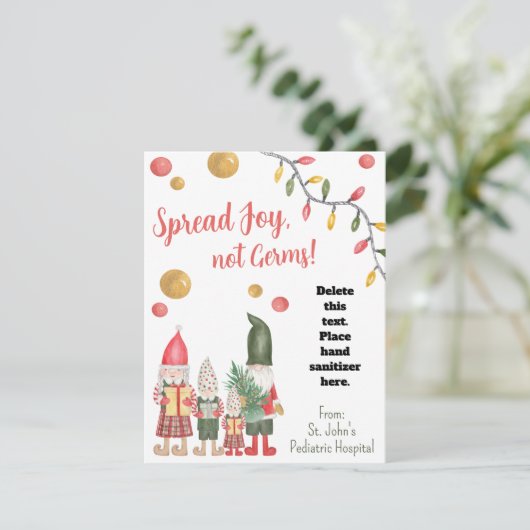 スプレッド喜びではない細菌小妖精や小人ハンドサニタイザギフトカード カード (スタンド正面)