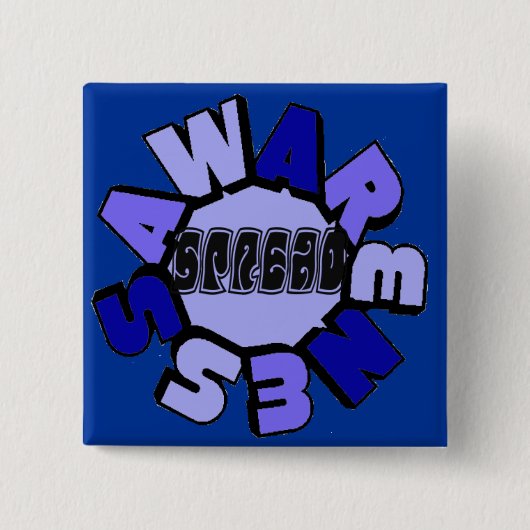 スプレッド認識度（青）四角ボタン 缶バッジ (正面)