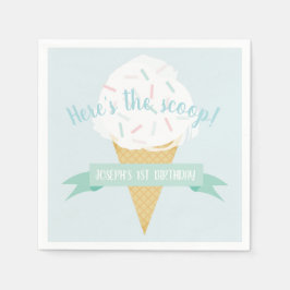 スプレッルアイスクリームこちらスクープ誕生日 スタンダードカクテルナプキン