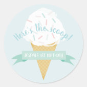 スプレッルアイスクリームこちらスクープ誕生日 ラウンドシール (正面)