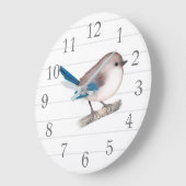 スプレンディッドフェアリーウレンバードオンブランチ ラージ壁時計 (傾斜)