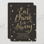 スプレンディドメリメント編集可能カラーホリデーパーティ 招待状 (正面/裏面)