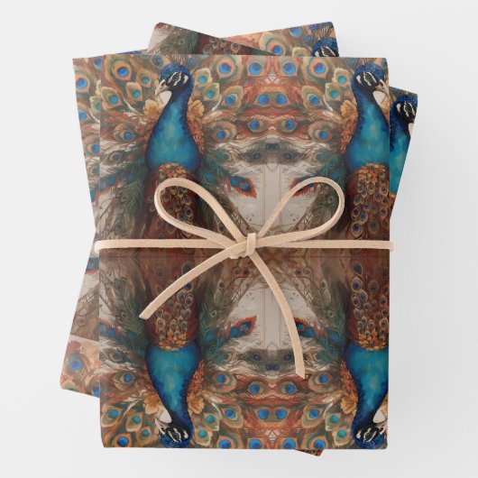 スプレンドールザボホ威厳のある孔雀ラッピング紙 ラッピングペーパーシート (インサイチュ)