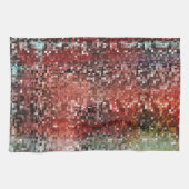 スプレーで染色された赤いタ絵を描イル キッチンタオル (横)