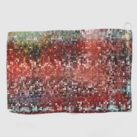 スプレーで染色された赤いタ絵を描イル ゴルフタオル (横)