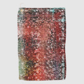 スプレーで染色された赤いタ絵を描イル ゴルフタオル (正面)