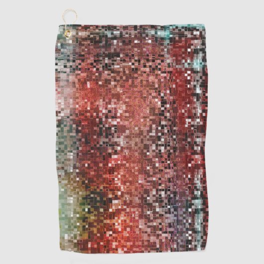 スプレーで染色された赤いタ絵を描イル ゴルフタオル (正面)