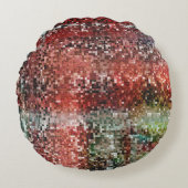 スプレーで染色された赤いタ絵を描イル ラウンドクッション (正面)