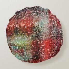 スプレーで染色された赤いタ絵を描イル ラウンドクッション