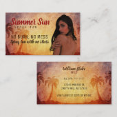 スプレーのタンのスローガンの名刺 名刺 (正面/裏面)