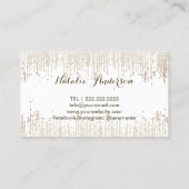 スプレーのタンのモダンな金ゴールドの紙吹雪の移動式日焼け 名刺 (裏面)