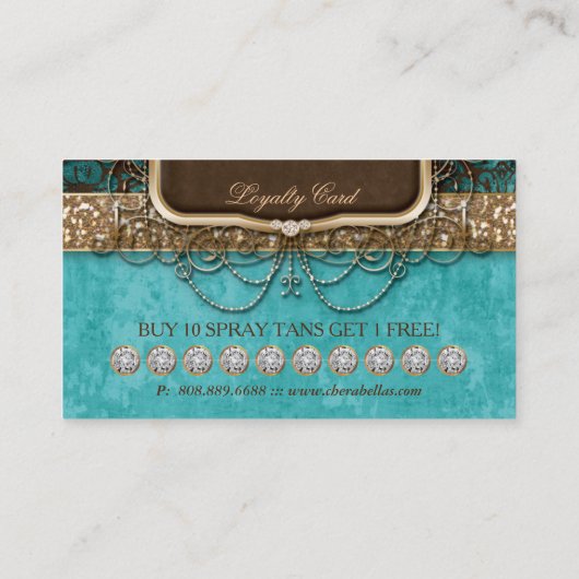スプレーのタンのロイヤリティカード日焼けのファッションのシャンデリア ロイヤリティカード (裏面)