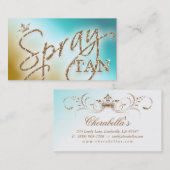 スプレーのタンの金ゴールドのグリッターのエレガントな王冠 名刺 (正面/裏面)