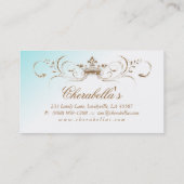 スプレーのタンの金ゴールドのグリッターのエレガントな王冠 名刺 (裏面)