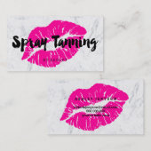 スプレーの日焼けの唇のネオンピンクのタイポグラフィの大理石 名刺 (正面/裏面)