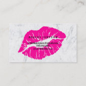 スプレーの日焼けの唇のネオンピンクのタイポグラフィの大理石 名刺 (裏面)