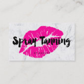 スプレーの日焼けの唇のネオンピンクのタイポグラフィの大理石 名刺 (正面)