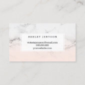 スプレーはタイポグラフィの白い大理石の赤面のピンクを日焼けさせます 名刺 (裏面)