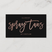 スプレーはロゴのエレガントなばら色の金ゴールドのタイポグラフィの黒を日焼けさせます 名刺 (正面)