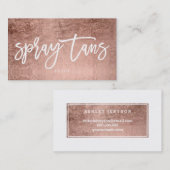 スプレーはロゴの白くエレガントなばら色の金ゴールドのタイポグラフィを日焼けさせます 名刺 (正面/裏面)