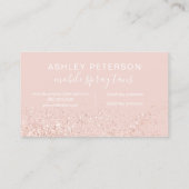 スプレーは原稿のばら色の金ゴールドのグリッターの赤面のピンクを日焼けさせます 名刺 (裏面)