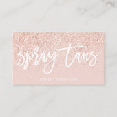 スプレーは原稿のばら色の金ゴールドのグリッターの赤面のピンクを日焼けさせます 名刺 (正面)