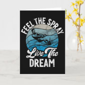 スプレーを感じ 夢を生きろ ウォーター スキー カード (黄色い花)