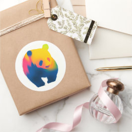 スプレーカラフルパ絵を描ンダシルエットシール ラウンドシール