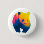 スプレーカラフルパ絵を描ンダシルエットラウンドボタン 缶バッジ (正面)