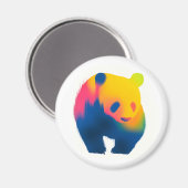 スプレーカラフルパ絵を描ンダシルエットラウンド マグネット (正面/裏面)