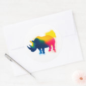 スプレーカラフルラ絵を描ヒノセロのシルエット ラウンドシール (封筒)