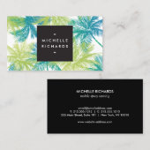 スプレータニングサロンブルー/グリーンパームズビジネスカード 名刺 (正面/裏面)