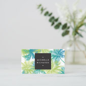 スプレータニングサロンブルー/グリーンパームズビジネスカード 名刺 (スタンド正面)