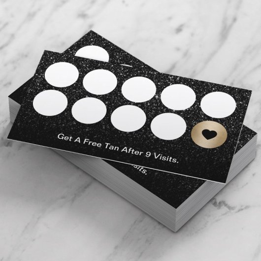 スプレータニングサロンモダンブラックグリッターロイヤリティ ロイヤリティカード