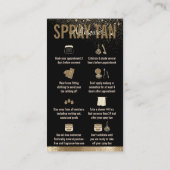 スプレータンアフターケアの指示 名刺 (裏面)