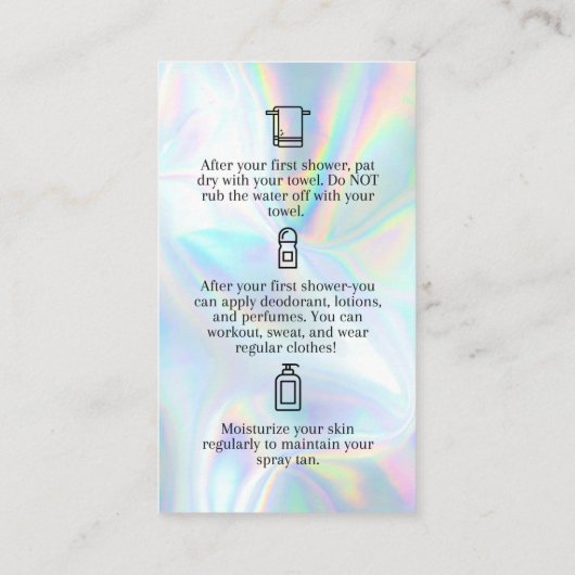 スプレータンアフターケアカード 名刺 (裏面)