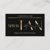 スプレータンアフターケアモダンガイドブラック&金ゴールド 名刺 (正面)