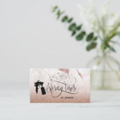 スプレータンスクリプトバラ金ゴールドマーブルテクスチャ 名刺 (スタンド正面)