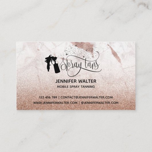 スプレータンスクリプトバラ金ゴールドマーブルテクスチャ 名刺 (裏面)