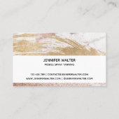 スプレータンスクリプト金ゴールドグリッターブラシストロークハート 名刺 (裏面)