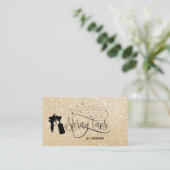 スプレータンスクリプト金ゴールドグリッター紙吹雪 名刺 (スタンド正面)