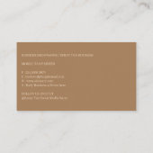 スプレータンニングの女性 ボーホー ボディ スキンケア 名刺 (裏面)