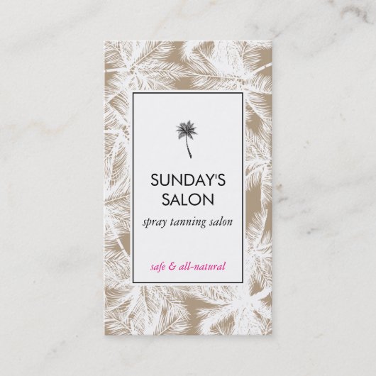 スプレータンニングサロントロピカルタン/ホワイトパームズ 名刺 (正面)